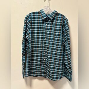 Land Ends woman’s no iron supima cotton button up top. Business casual